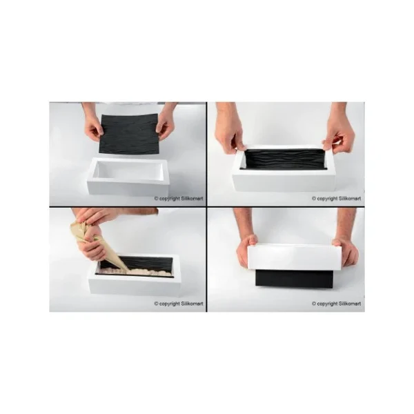 prix abordable Kit Moule à Bûche Et Tapis Décor Tressé SilikoMart Professional 4