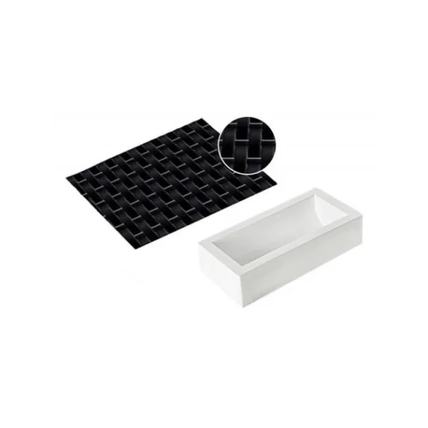 prix abordable Kit Moule à Bûche Et Tapis Décor Tressé SilikoMart Professional 1