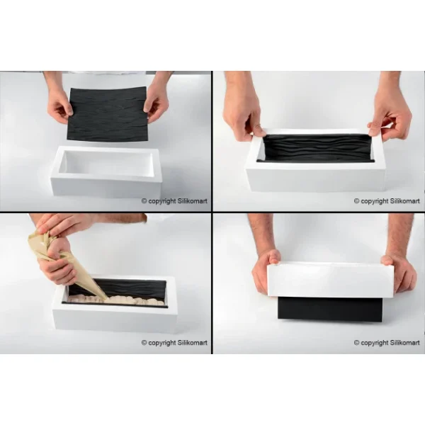 Vente Kit Moule à Bûche Et Tapis Effet Bois SilikoMart Professional 4