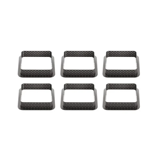 Kit Moule Silicone 6 Tartelettes Carrées 80mm Silikomart Professional ﻿soldes 5