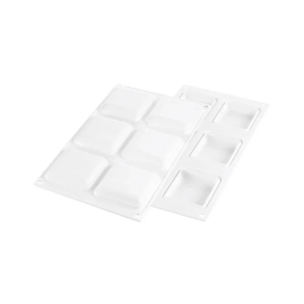 Kit Moule Silicone 6 Tartelettes Carrées 80mm Silikomart Professional ﻿soldes 6