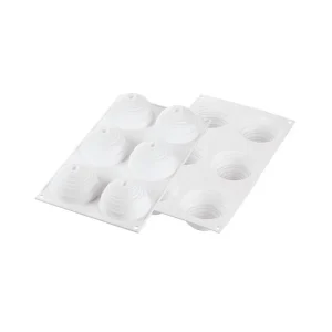 prix de gros Kit Moule Silicone 6 Tartelettes Ø 80mm Mont Blanc Silikomart Professional 13