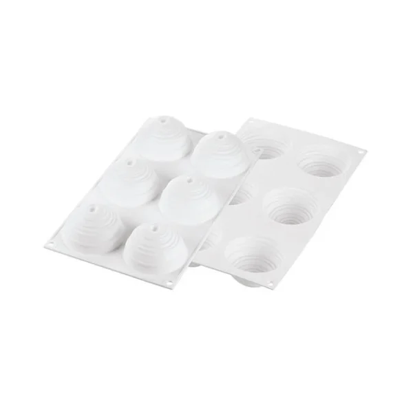 prix de gros Kit Moule Silicone 6 Tartelettes Ø 80mm Mont Blanc Silikomart Professional 5
