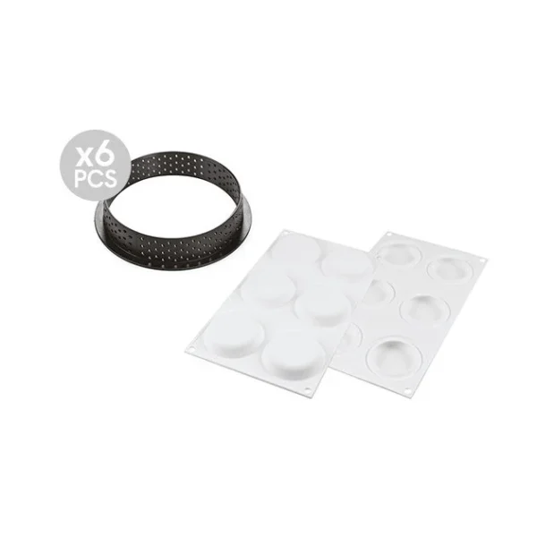 Kit Moule Silicone 6 Tartelettes Ø 80mm Silikomart Professional site pas cher 3