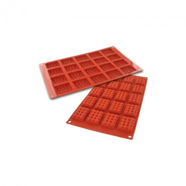 boutique en ligne france Silikomart Moule 20 Mini Gaufres En Silicone 1