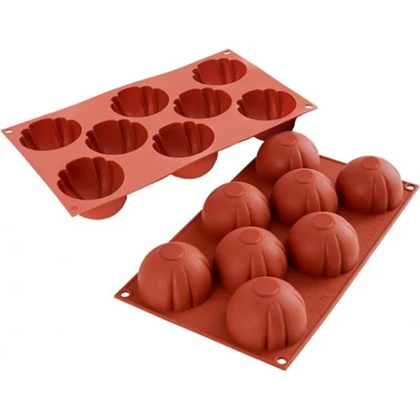 vente en ligne MALLARD FERRIERE Moule 8 Dômes Striés En Silicone 1