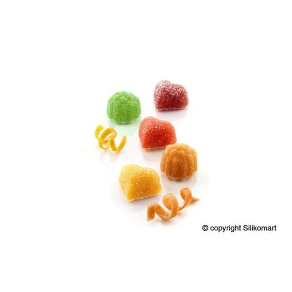 qualité supérieure Moule Pâte De Fruit Coeur 24 Empreintes 8ml SilikoMart Professional 3