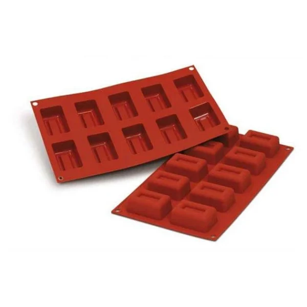aux meilleurs prix MALLARD FERRIERE Moule Silicone Savarin Rectangle 6,1 X 4 Cm X H 2,6 Cm (x10) Silikomart 1