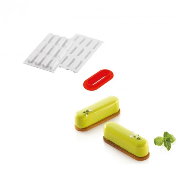 fashion pas cher Moule Silicone 12 Mini Eclairs Caroline 83 X 23 X H21 Mm 30ml SilikoMart Professional 1