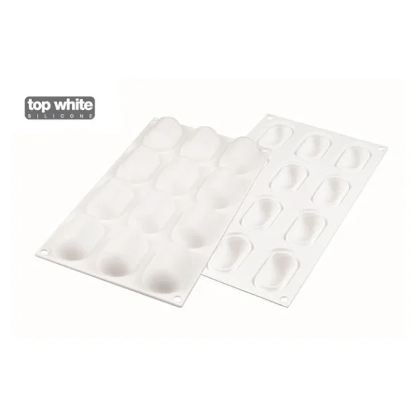 Les achats en ligne Moule Silicone 12 Minis Ovales Bombés 5,8 X 2,9 Cm 30ml SilikoMart Professional 4