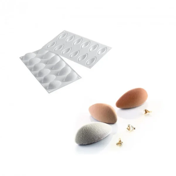 Moule Silicone 12 Quenelles 6,3 X 2,9 Cm 24ml SilikoMart Professional ultratendance 1