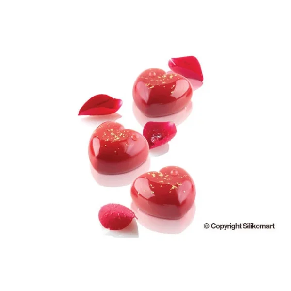 Moule Silicone 15 Coeurs Bombés 4,5 X 4,4 Cm 30ml SilikoMart Professional en solde 3