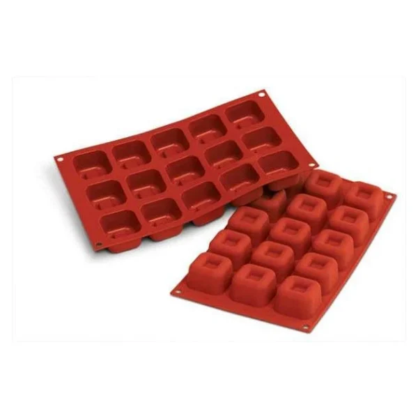 Moule Silicone Savarins Carrés 4,8 Cm X H 3 Cm (x15) Silikomart à prix très bas 1
