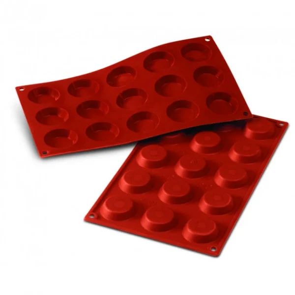 Moule Silicone 15 Tartelettes 4,5 Cm X H 1 Cm Silikomart Nouveau 1