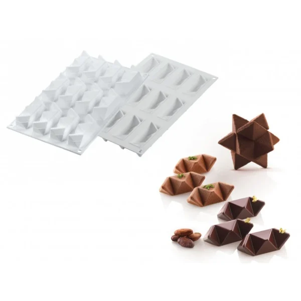 marques pas cher Moule Silicone 2 Étoiles Star Game 7,5 X 7,5 Cm Silikomart Professional 1