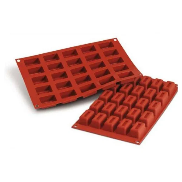 Moule Silicone Savarin Rectangle 4,4 X 2,6 Cm X H 2,2 Cm (x25) Silikomart Authenticité garantie 1