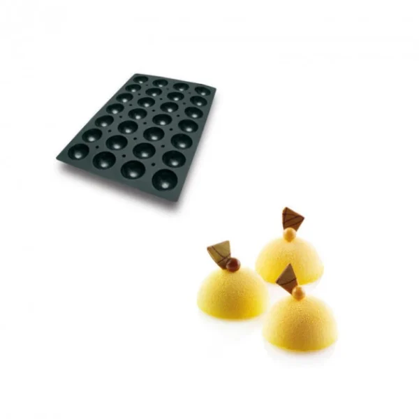 Moule Silicone 28 Demi-sphères Ø7 X 3,5 Cm 90ml SilikoMart Professional Authentic Original licence 1