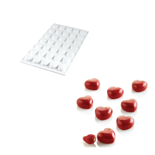 REMISE Moule Silicone 35 Coeur Bombé 5ml SilikoMart Professional 1