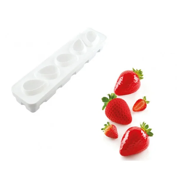 Moule Silicone 5 Fraises 120 Ml Silikomart Professional en ligne 1