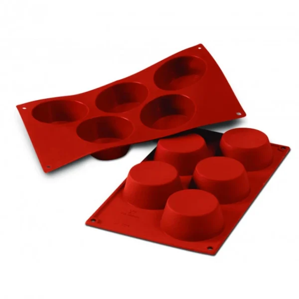 Réductions Moule Silicone Muffins 8,1 Cm X H 3,2 Cm (x5) Silikomart 1