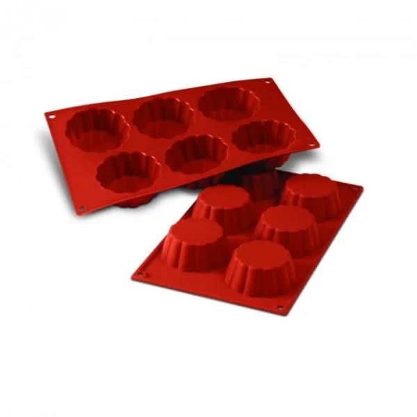 Moule Silicone 6 Brioches Cannelées 7,9 Cm X H 3 Cm Silikomart en promotion 1