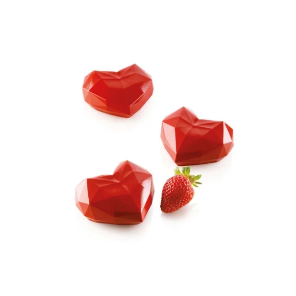 ultratendance Moule Silicone 6 Coeurs Origami 82,6 X 74 X H35 Mm 110ml SilikoMart Professional 3