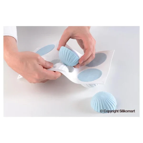 Moule Silicone 6 Demi Sphères Vrillées Ø 75 Mm SilikoMart Professional boutiqued pas cher 6