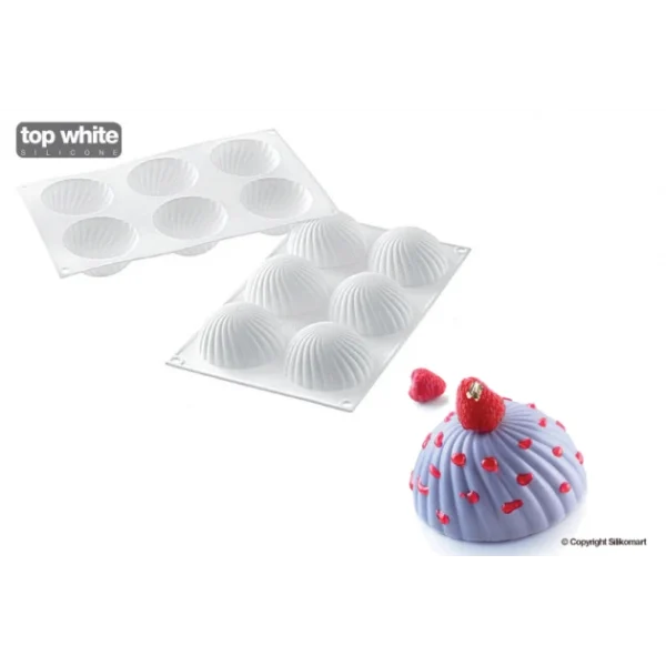 Moule Silicone 6 Demi Sphères Vrillées Ø 75 Mm SilikoMart Professional boutiqued pas cher 1