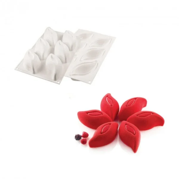 Moule Silicone 6 Pétales De Fleurs 11,4 X 5,7 Cm 120ml SilikoMart Professional garantis authentique 4