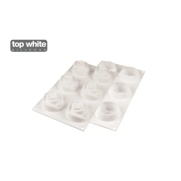 Moule Silicone 6 Roses 7 X 5,5 Cm 143ml SilikoMart Professional site pas cher 4