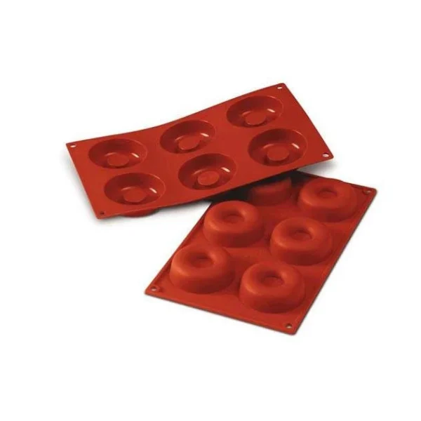 outlet soldes Moule Silicone Savarins 7,2 Cm X H 2,3 Cm (x6) Silikomart 1