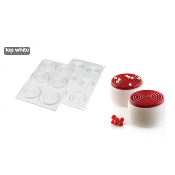 marques pas cher Moule Silicone 6 Tourbillons 28ml Moyen Modèle Silikomart Professional 1