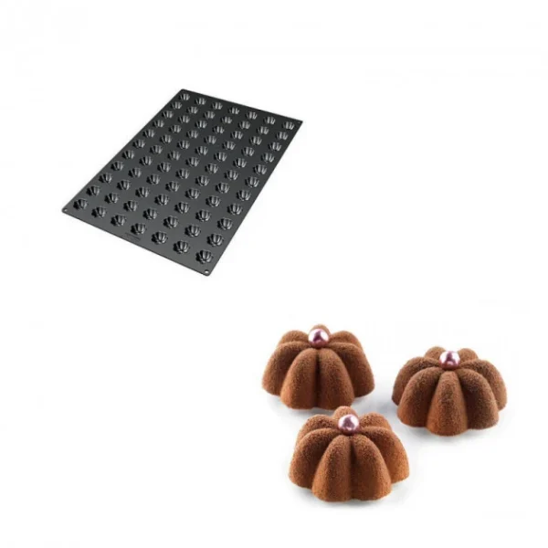 Moule Silicone 77 Mini Charlottes Ø3,5 X H1,5 Cm 8,5ml SilikoMart Professional excellente qualité 1