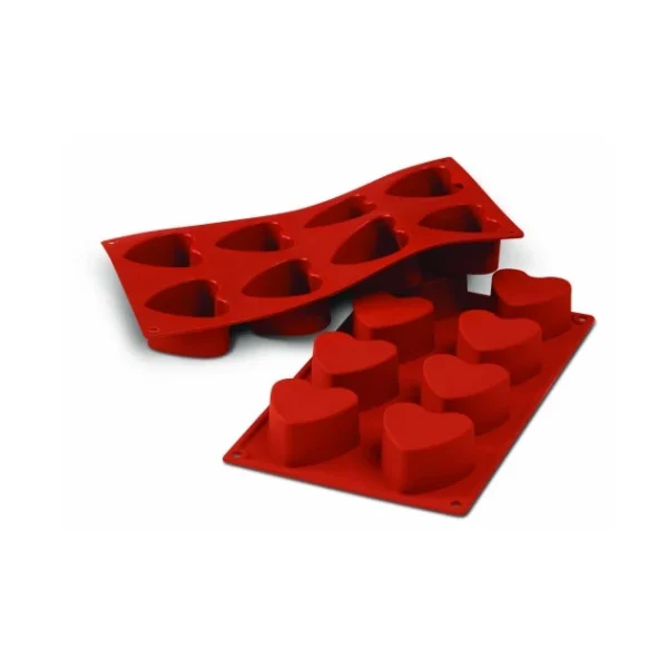 Nouveau Moule Silicone 8 Coeurs 6 Cm X H 3,5 Cm Silikomart 1