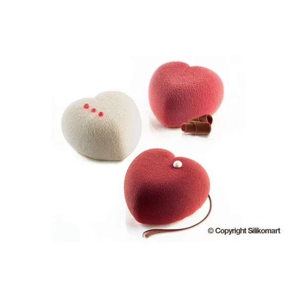 Moule Silicone 8 Coeurs Bombés 6,35 X 6,5 Cm 100ml SilikoMart Professional en ligne 3