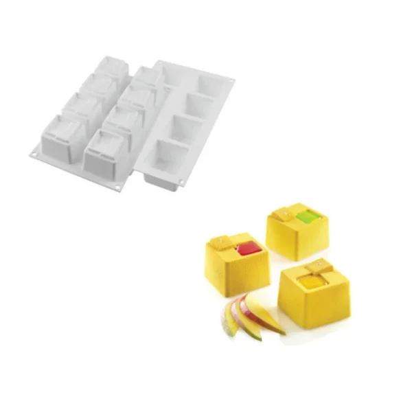 Moule Silicone 8 Cubes Kuadro 6 X 6 Cm 150ml SilikoMart Professional achat 1
