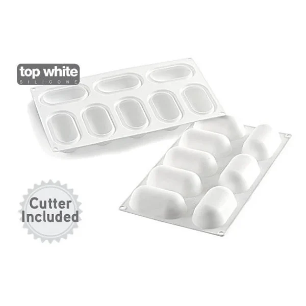 prix abordable Moule Silicone 8 Ovales Bombés 8,2 X 4,3 Cm 81ml SilikoMart Professional 4