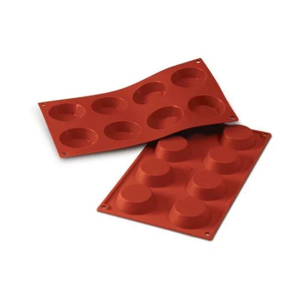 en solde Moule Silicone 8 Tartelettes 6 Cm X H 1,7 Cm Silikomart 1