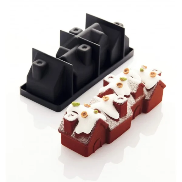 Moule Silicone Bûche Châlet 25 X 8,3 Cm X H 9 Cm Pavoni économies garanties 1