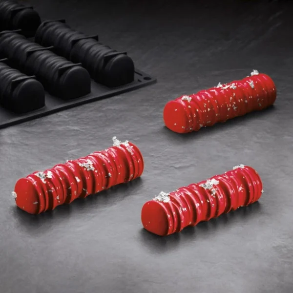 PAVONI Moule Silicone Bûche Sequoia 12,4 X 3,5 X H 3 Cm (x14) Pavoflex en promotion 3