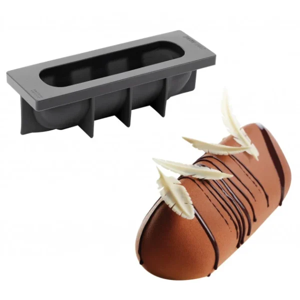 Authenticité garantie Moule Silicone Bûche Sublime 25 X 8 Cm X H 8 Cm Pavoni 1