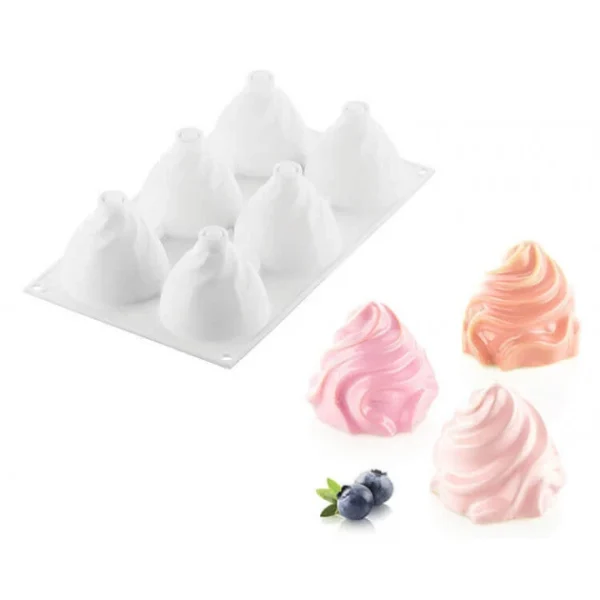 en ligne officielle Moule Silicone Chantilly Ø 7,3 Cm X H 6,5 Cm (x6) Silikomart Professional 1