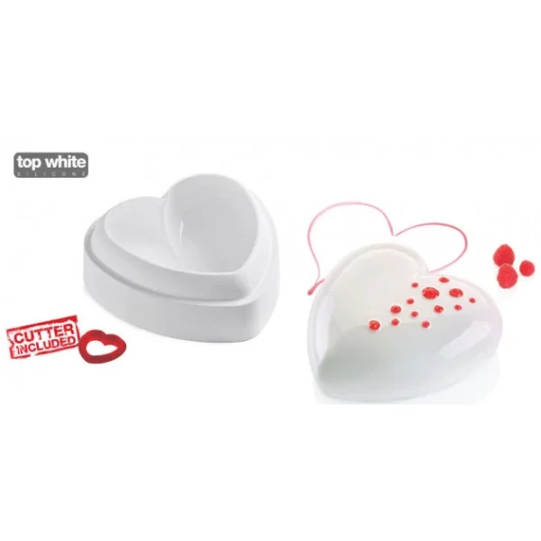 a Prix Discount Moule Silicone Coeur Bombé 170 Mm Silikomart Professional 1