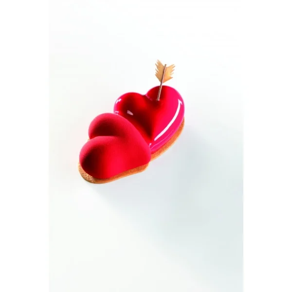 acheter en ligne Moule Silicone Coeur Double 25 X 14 Cm X H 6 Cm Pavoni 3