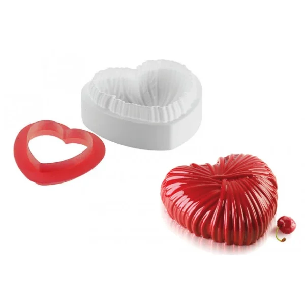 site pas cher Moule Silicone Coeur Lovely 18,2 X 17,3 Cm X H 6,8 Cm Silikomart Professional 1