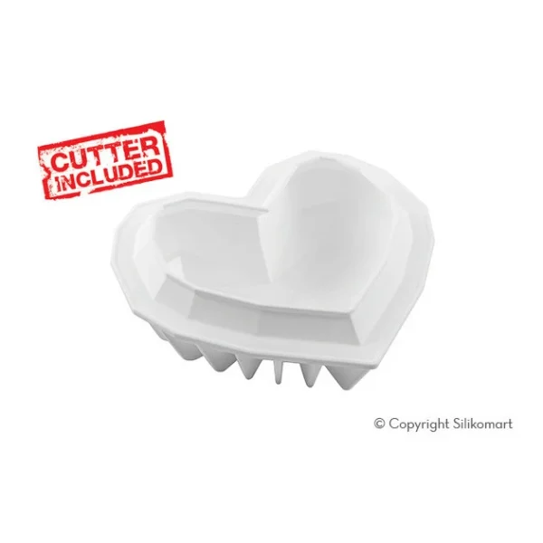 dernière tendance Moule Silicone Coeur Origami 15×13,5 Cm SilikoMart Professional 3