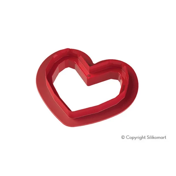 dernière tendance Moule Silicone Coeur Origami 15×13,5 Cm SilikoMart Professional 4
