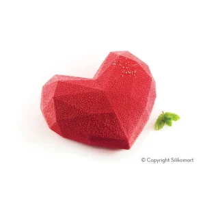 dernière tendance Moule Silicone Coeur Origami 15×13,5 Cm SilikoMart Professional 13