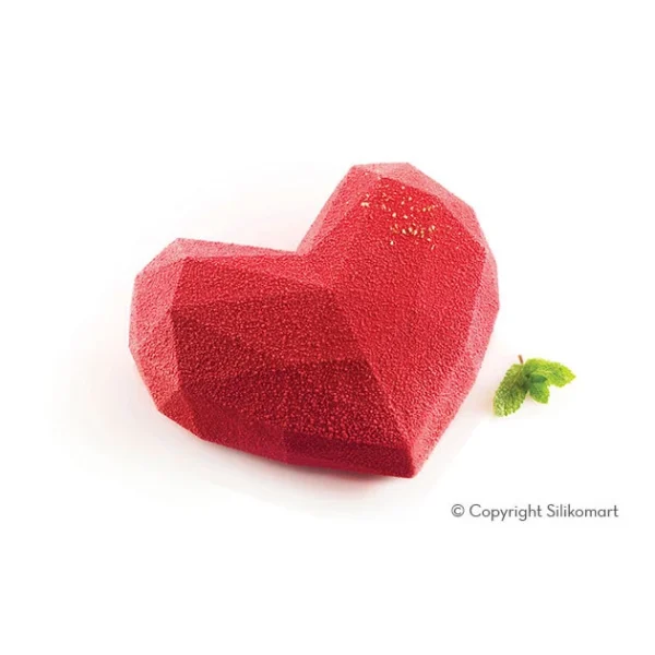 dernière tendance Moule Silicone Coeur Origami 15×13,5 Cm SilikoMart Professional 5
