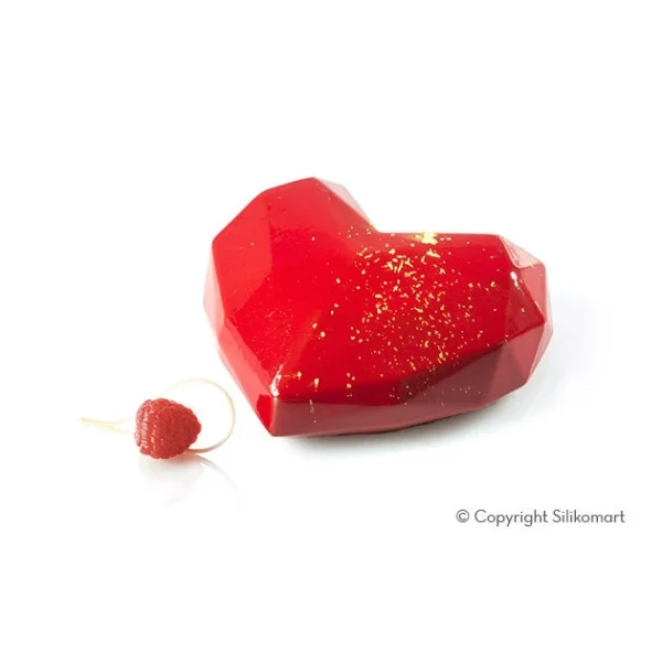 dernière tendance Moule Silicone Coeur Origami 15×13,5 Cm SilikoMart Professional 6